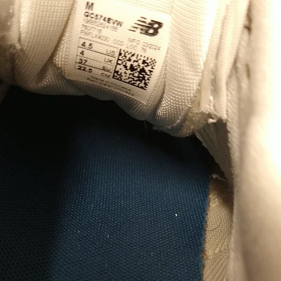 New Balance Kids Cream and Gray Sneakers - Picture 7 of 8